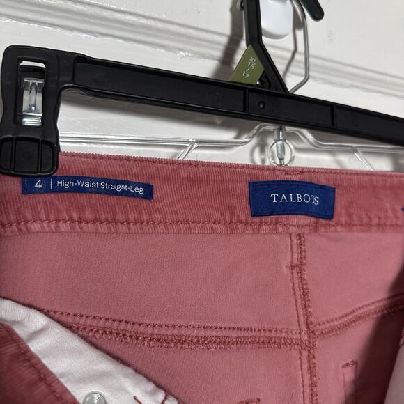 Talbots High-Waist Straight Leg Corduroy Pants Bundle Sz 4 Stretch Gray & Pink - Picture 11 of 16